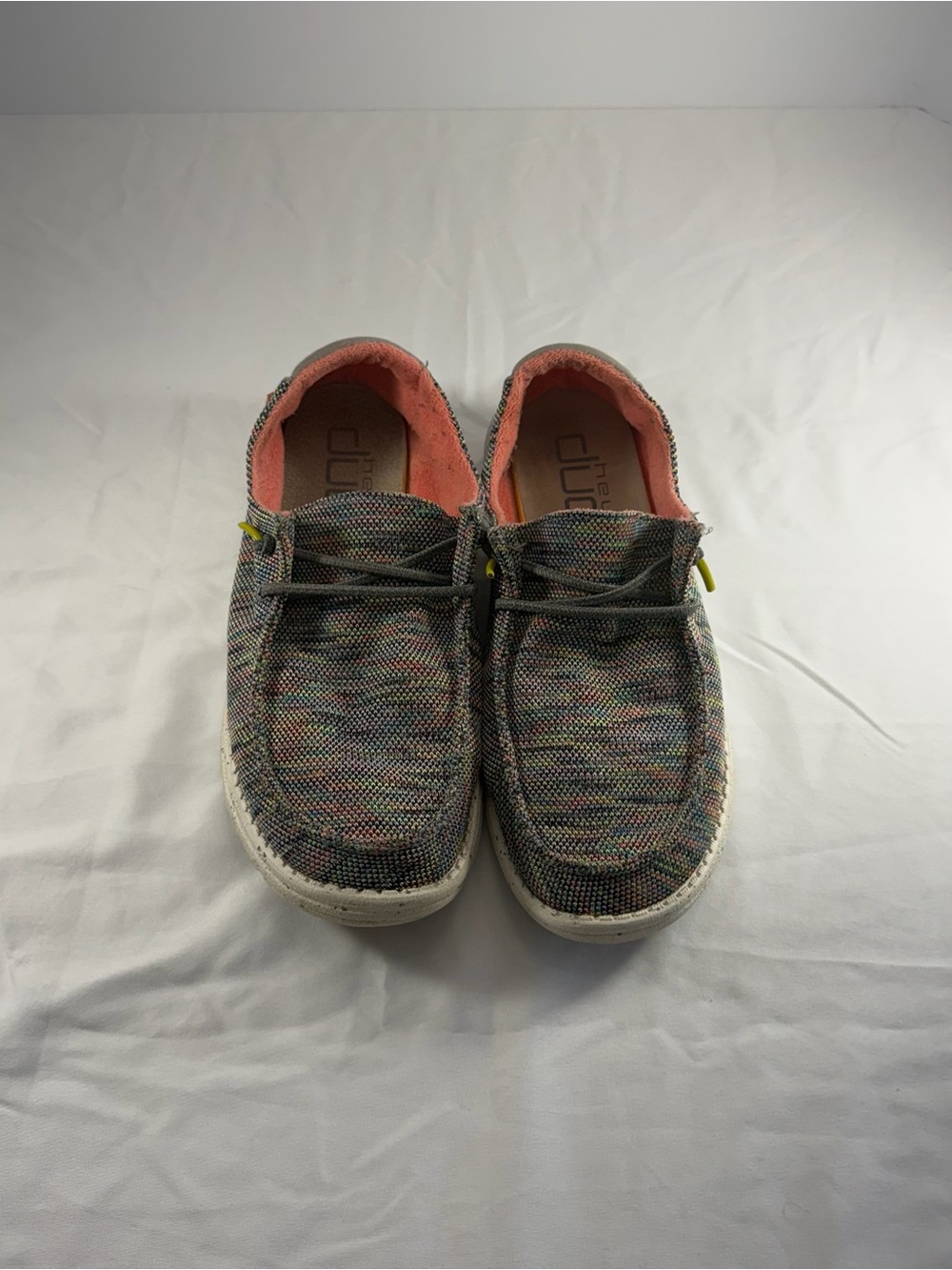 Hey Dude Multicolor Knit Slip-On Loafers with Coral Lining - Men